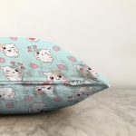 - Print - Realhomes Sevimli Hamster Motifli Dijital Baskılı Özel Tasarım Modern Raşel Kadife Yastık Kırlent Kılıfı Realhomes