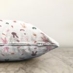 Sevimli Tavşanlar Ve Havuç Desenli Dijital Baskılı Özel Tasarım Modern Raşel Kadife Yastık Kırlent Kılıfı Realhomes