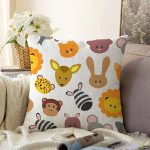 - Sonil-K1335-Gorsel - Realhomes  Çocuk Odası Sevimli Hayvanlar Desenli Dijital Baskılı Özel Tasarım Modern Raşel Kadife Yastık Kırlent Kılıfı Realhomes