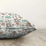 - Sonil-K1336-Gorsel-2 - Realhomes  Sevimli Zürafa Ve Maymun Desenli Dijital Baskılı Özel Tasarım Modern Raşel Kadife Yastık Kırlent Kılıfı Realhomes