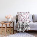 - Print - Realhomes Pembe Kelebek Motifli Dijital Baskılı Özel Tasarım Modern Raşel Kadife Yastık Kırlent Kılıfı Realhomes