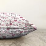 - Print - Realhomes Pembe Kelebek Motifli Dijital Baskılı Özel Tasarım Modern Raşel Kadife Yastık Kırlent Kılıfı Realhomes