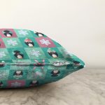 - Sonil-K1342-Gorsel-2 - Realhomes  Penguen Temalı Çocuk Odası Dijital Baskılı Özel Tasarım Modern Raşel Kadife Yastık Kırlent Kılıfı Realhomes