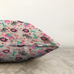 Rengarenk Orman Hayvanları Motifli Dijital Baskılı Özel Tasarım Modern Raşel Kadife Yastık Kırlent Kılıfı Realhomes