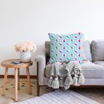 Rengarenk Uğur Böcekleri Desenli Dijital Baskılı Özel Tasarım Modern Raşel Kadife Yastık Kırlent Kılıfı Realhomes