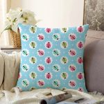 Rengarenk Uğur Böcekleri Desenli Dijital Baskılı Özel Tasarım Modern Raşel Kadife Yastık Kırlent Kılıfı Realhomes
