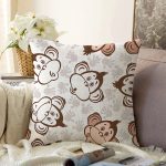 Sevimli Maymunlar Desenli Dijital Baskılı Özel Tasarım Modern Şönil Yastık Kırlent Kılıfı Realhomes