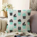 - Sonil-K1362-Gorsel - Realhomes Kaktüs Motifli Dijital Baskılı Özel Tasarım Modern Raşel Kadife Yastık Kırlent Kılıfı Realhomes