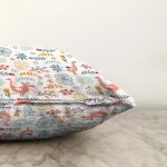 - Print - Realhomes Kuş Ve Tavuk Tasarımlı Dijital Baskılı Özel Tasarım Modern Raşel Kadife Yastık Kırlent Kılıfı Realhomes