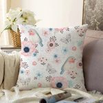 - Sonil-K1364-Gorsel - Realhomes  Kuş Ve Çiçek Desenli Dijital Baskılı Özel Tasarım Modern Raşel Kadife Yastık Kırlent Kılıfı Realhomes