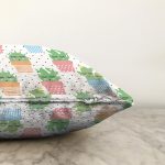 Bebek Desenli Kaktüs Motifli Dijital Baskılı Özel Tasarım Modern Raşel Kadife Yastık Kırlent Kılıfı Realhomes