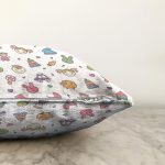 Bebek Oyuncakları Motifli Dijital Baskılı Özel Tasarım Modern Raşel Kadife Yastık Kırlent Kılıfı Realhomes