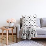 Siyah Beyaz Bulut Motifli Dijital Baskılı Özel Tasarım Modern Raşel Kadife Yastık Kırlent Kılıfı Realhomes