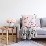 - Sonil-K1380-Gorsel-1 - Realhomes Tavşan Ve Orman Temalı Dijital Baskılı Özel Tasarım Modern Raşel Kadife Yastık Kırlent Kılıfı Realhomes