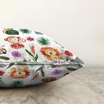 - Sonil-K1384-Gorsel-2 - Realhomes Sevimli Orman Hayvanları Motifli Dijital Baskılı Özel Tasarım Modern Raşel Kadife Yastık Kırlent Kılıfı Realhomes