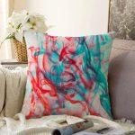 - Sonil-K139-Gorsel - Realhomes  Kırmızı Mavi Duman Desenli Dijital Baskılı Dekoratif Modern Raşel Kadife Yastık Kırlent Kılıfı Realhomes