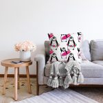 Penguen Desenli Dijital Baskılı Özel Tasarım Modern Raşel Kadife Yastık Kırlent Kılıfı Realhomes