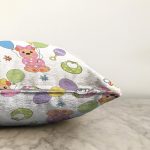 - Seamless baby background with bear - Realhomes  Uçan Balonlu Köpek Tasarımlı Dijital Baskılı Özel Tasarım Modern Raşel Kadife Yastık Kırlent Kılıfı Realhomes