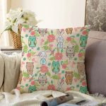 - Sonil-K1409-Gorsel - Realhomes Sevimli Orman Hayvanları Desenli Dijital Baskılı Özel Tasarım Modern Raşel Kadife Yastık Kırlent Kılıfı Realhomes