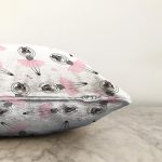 Sevimli Balerin Desenli Dijital Baskılı Özel Tasarım Modern Raşel Kadife Yastık Kırlent Kılıfı Realhomes