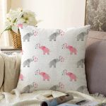 - Sonil-K1431-Gorsel - Realhomes Pembe Gri Fil Desenli Dijital Baskılı Özel Tasarım Modern Raşel Kadife Yastık Kırlent Kılıfı Realhomes