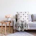 - Sonil-K1435-Gorsel-1 - Realhomes  Fil Ve Pembe Kelebek Motifli Dijital Baskılı Özel Tasarım Modern Şönil Yastık Kırlent Kılıfı Realhomes