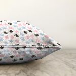 Pembe Mavi Pati Desenli Dijital Baskılı Özel Tasarım Modern Raşel Kadife Yastık Kırlent Kılıfı Realhomes