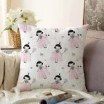 - seamless pattern - Realhomes Peri Prenses Motifli Dijital Baskılı Özel Tasarım Modern Raşel Kadife Yastık Kırlent Kılıfı Realhomes