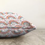 - Print - Realhomes Gökkuşağı Temalı Dijital Baskılı Özel Tasarım Modern Raşel Kadife Yastık Kırlent Kılıfı Realhomes