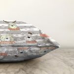 - Печать - Realhomes  Atkılı Sevimli Hayvanlar Temalı Dijital Baskılı Özel Tasarım Modern Raşel Kadife Yastık Kırlent Kılıfı Realhomes