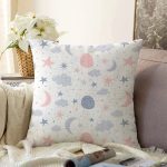 - Sonil-K1464-Gorsel - Realhomes  Gökyüzü Temalı Yıldız Ay Ve Bulut Desenli Dijital Baskılı Özel Tasarım Modern Raşel Kadife Yastık Kırlent Kılıfı Realhomes