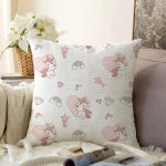 - Cute little unicorn seamless pattern - Realhomes Kalp Ve Unicorn Temalı Dijital Baskılı Özel Tasarım Modern Şönil Yastık Kırlent Kılıfı Realhomes