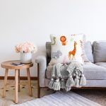 - Sonil-K1471-Gorsel-1 - Realhomes Orman Hayvanları Desenli Dijital Baskılı Özel Tasarım Modern Şönil Yastık Kırlent Kılıfı Realhomes