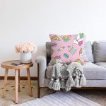 Unicorn Pasta Ve Kalp Desenli Dijital Baskılı Özel Tasarım Modern Raşel Kadife Yastık Kırlent Kılıfı Realhomes