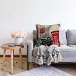 Retro Araba Temalı Dijital Baskılı Dekoratif Modern Raşel Kadife Yastık Kırlent Kılıfı Realhomes