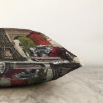 Klasik Araba Paris Desenli Dijital Baskılı Dekoratif Modern Raşel Kadife Yastık Kırlent Kılıfı Realhomes