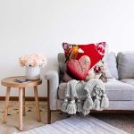 - Sonil-K1534-Gorsel-1 - Realhomes  I Love You Kuş Ve Kalp Motifli Dijital Baskılı Dekoratif Modern Raşel Kadife Yastık Kırlent Kılıfı Realhomes