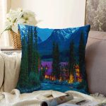 - Sonil-K1539-Gorsel - Realhomes  Dağ Evi Tasarımlı Dijital Baskılı Dekoratif Modern Raşel Kadife Yastık Kırlent Kılıfı Realhomes