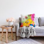 Çiçek Ve Kelebek Desenli Dijital Baskılı Dekoratif Modern Raşel Kadife Yastık Kırlent Kılıfı Realhomes