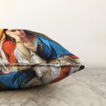 Osmanlı Desenli Kadın Dijital Baskılı Dekoratif Modern Raşel Kadife Yastık Kırlent Kılıfı Realhomes