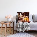 Osmanlı Motifli Dijital Baskılı Dekoratif Modern Raşel Kadife Yastık Kırlent Kılıfı Realhomes