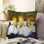 - Sonil-K1560-Gorsel - Realhomes  Semazen Temalı Yağlı Boya Dijital Baskılı Dekoratif Modern Raşel Kadife Yastık Kırlent Kılıfı Realhomes