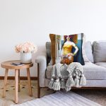 Osmanlı Kadın Figürü Yağlı Boya Dijital Baskılı Dekoratif Modern Raşel Kadife Yastık Kırlent Kılıfı Realhomes