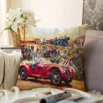 - Sonil-K1565-Gorsel - Realhomes  Retro Yarış Temalı Dijital Baskılı Dekoratif Modern Raşel Kadife Yastık Kırlent Kılıfı Realhomes