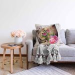 - kırlent 1 - Realhomes  Krem Zeminde Güller Ve Fotoğraflar Dijital Baskılı Dekoratif Modern Raşel Kadife Yastık Kırlent Kılıfı Realhomes