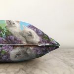 - SSJ-154922 - Realhomes Çiçekler İçinde Sevimli Yavru Kediler Dijital Baskılı Dekoratif Modern Raşel Kadife Yastık Kırlent Kılıfı Realhomes