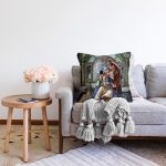 Osmanlı Temalı Kadınlar Yağlı Boya Dijital Baskılı Dekoratif Modern Raşel Kadife Yastık Kırlent Kılıfı Realhomes