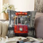 - Sonil-K197-Gorsel - Realhomes  Taksimde Tramvay Desenli Dijital Baskılı Dekoratif Raşel Kadife Yastık Kırlent Kılıfı Realhomes