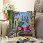 - Sonil-K242-Gorsel - Realhomes  Retro Klasik Araba Tasarımlı Dijital Baskılı Dekoratif Raşel Kadife Yastık Kırlent Kılıfı Realhomes