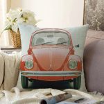 - Sonil-K246-Gorsel - Realhomes  Klasik Araba Retro Motifli Dijital Baskılı Dekoratif Raşel Kadife Yastık Kırlent Kılıfı Realhomes